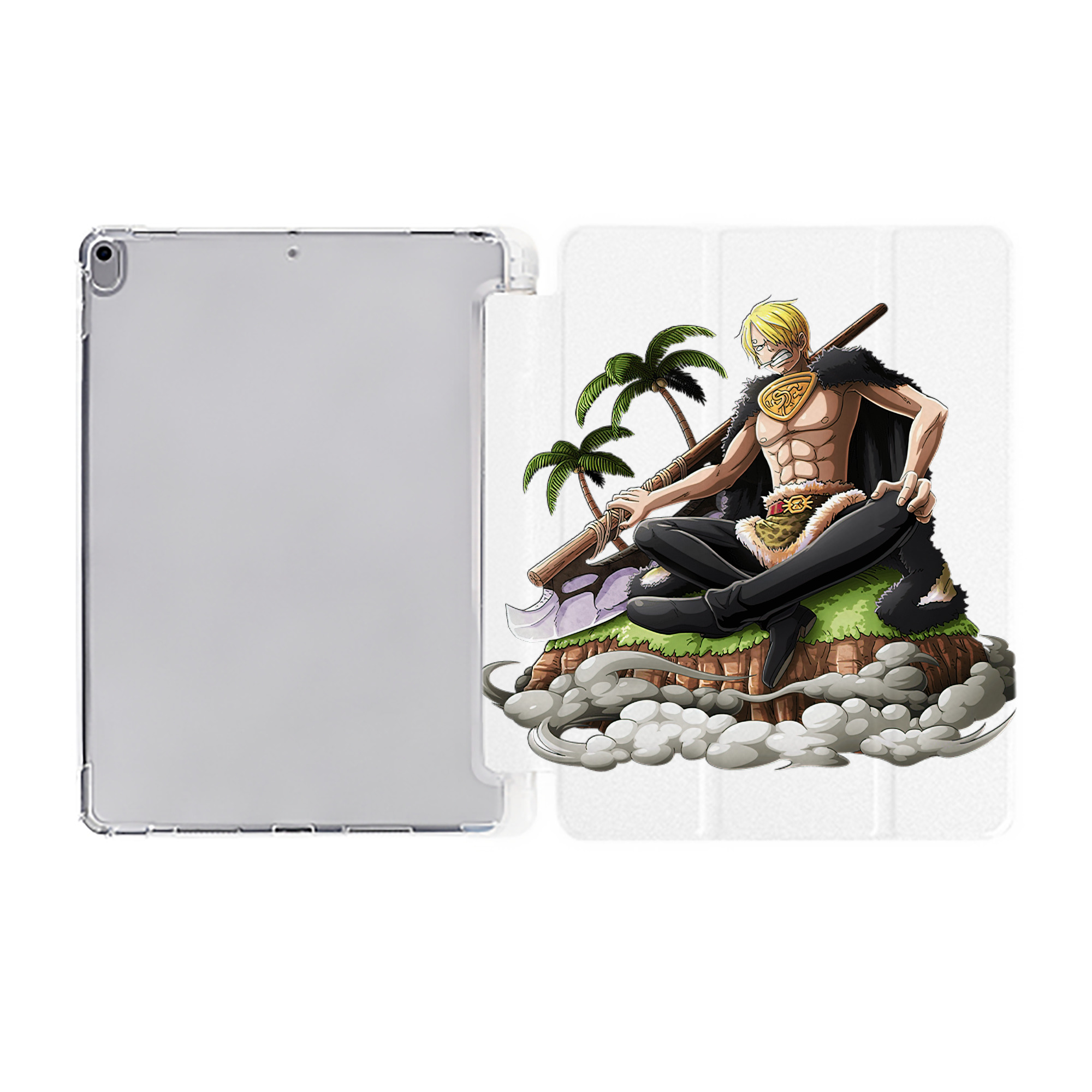 （画像用） ワンピース サンジ ONE PIECE Sanji IPad ケース ペン収納付き 三つ折りスタンド PUレザー×シリコン 対応機種9.5/10.5/10.9インチ